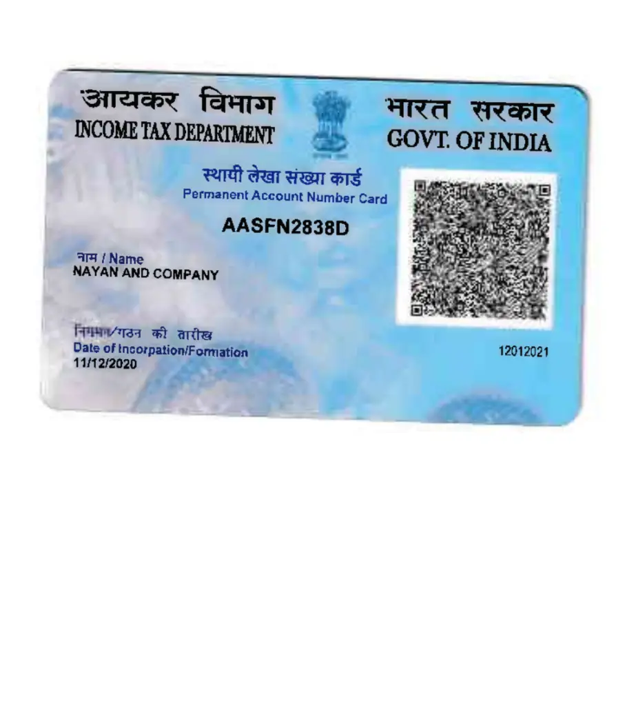 Nayan And Company Pan Card